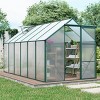 Outdoor Patio 6x8 FT Greenhouse,  Greenhouse with Sliding Door, Greenhouse with Large Storage for Multiple Scenarios-Coolbibila - 2 of 4