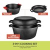 Modern Innovations 3-in-1 Preseasoned 3.2QT Dutch Oven & Skillet Combo - 2 of 4