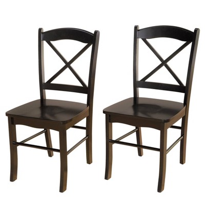 Set of 2 Tiffany Cross Back Chairs Black - Buylateral