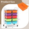 Tangkula 10-Drawer Rolling Storage Cart Tools Scrapbook Paper Organizer on Wheels Multicolor - 3 of 4
