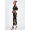 QUIZ Women's Floral Rhinestone Mesh Round Neck Maxi Dress - 3 of 4