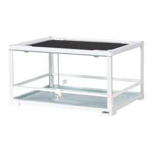 OiiBO Reptile Glass Terrarium, 24" x 18" x 12.6" Front Opening Terrarium with Double Hinge Door - 1 of 4
