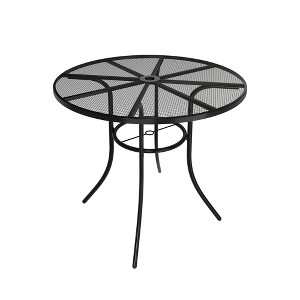 Mondawe Patio Steel Mesh Circle Dining Tables With Umbrella Hole - 1 of 4
