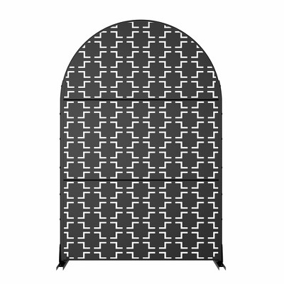 Lirago Black 72 in. Galvanized Metal Outdoor Privacy Screens Garden Outdoor Fence