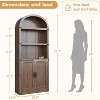 71.65" Farmhouse Arched Bookcase, 5-Tier Wooden Storage Shelf, Decorative Bookshelf for Living Room and Home Office - 2 of 4