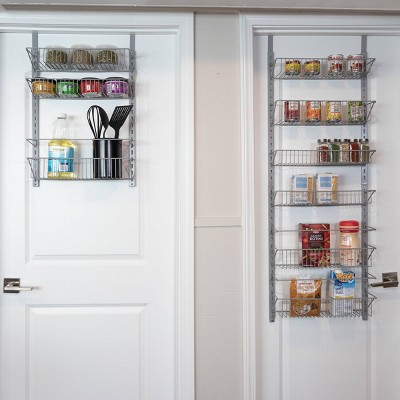 Home-Complete Over The Door Platinum Organizer 9-Tier Hanging Wall Organizer: Metal Kitchen Storage, 74" Height, Silver — фото 2