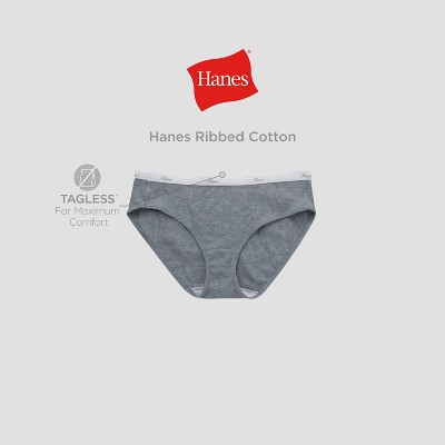 Hanes Women's Ribbed Cotton Brief Underwear, 6-Pack