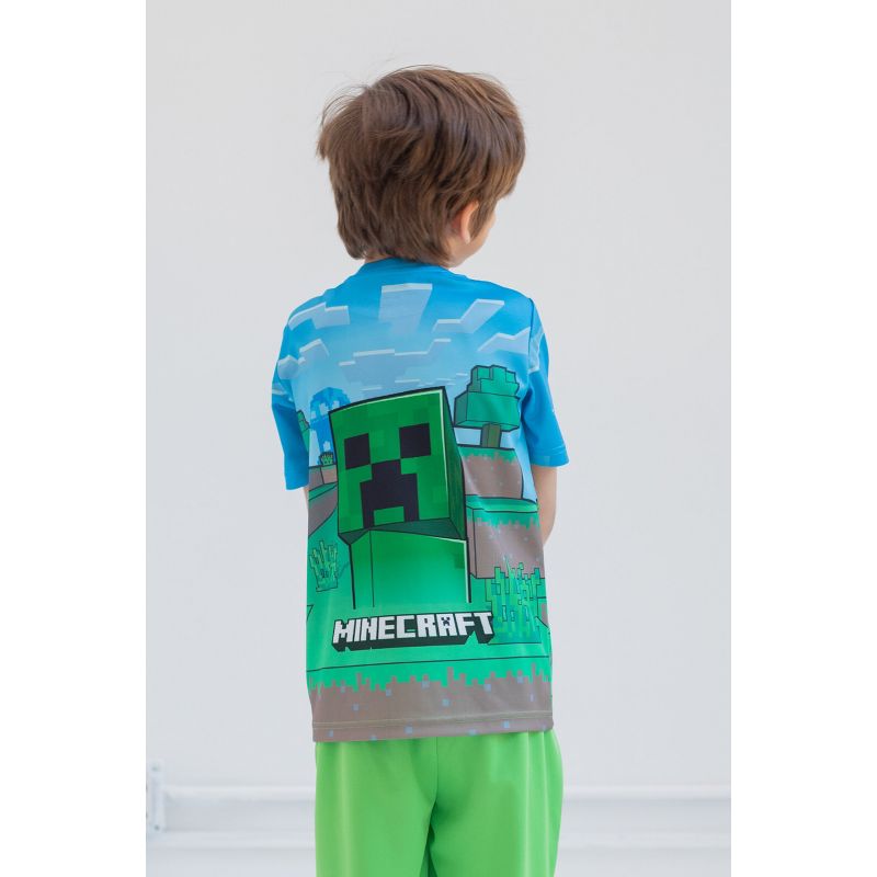 Minecraft Creeper T-Shirt and Shorts Outfit Set Little Kid to Big Kid, 3 of 10