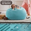 Itopfox Premium Corduroy Bean Bag Chair Cover - Soft, Washable, and Durable Stuffed Animal Storage Solution for Adults and Kids in Cyan - 4 of 4