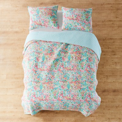 Full White Cotton Reversible Quilt Set