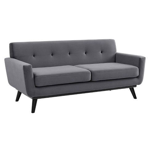 Engage Performance Velvet Loveseat Gray - Modway: Upholstered ...