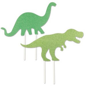 Beistle Dinosaur Cake Toppers, 8" x 8.5" & 8.5" x 8", (6/Pkg) Multicolored - 1 of 3