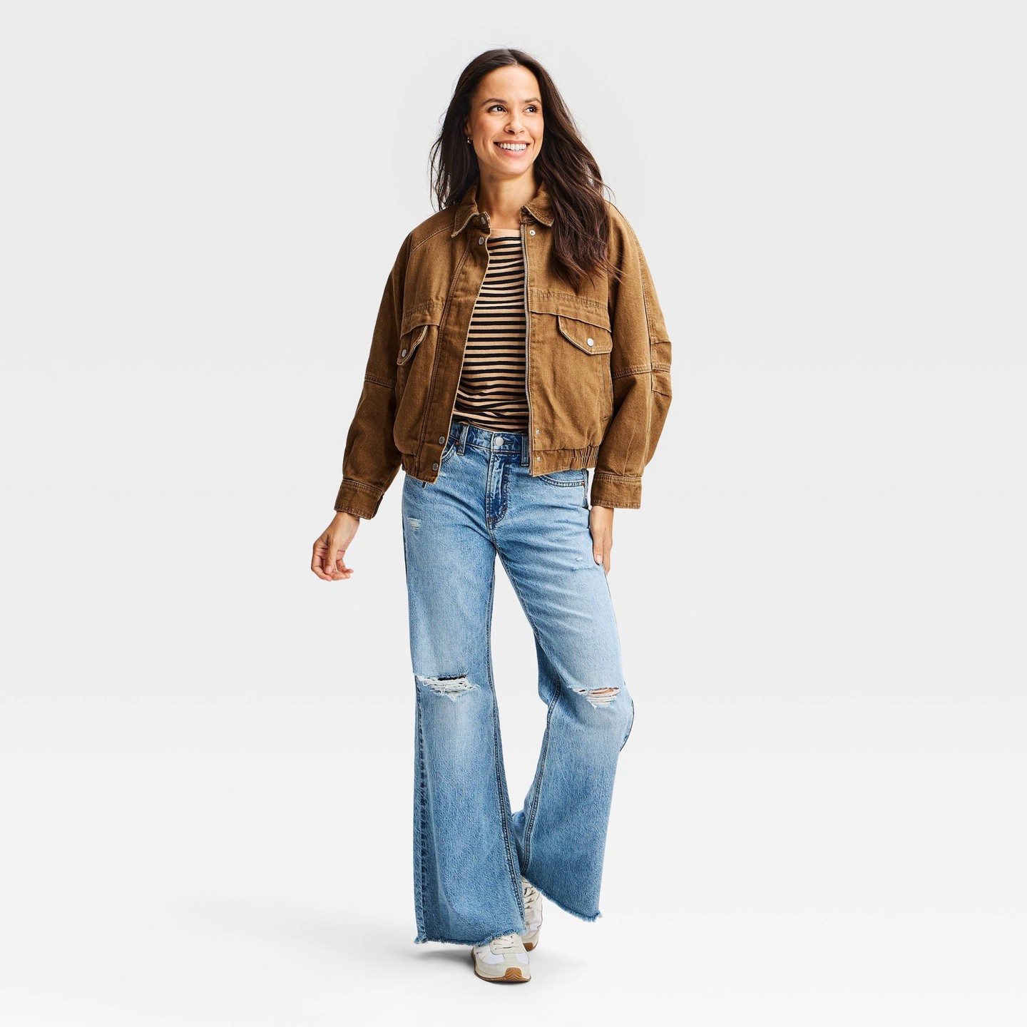 Женская куртка Universal Thread Denim Bomber, цвет: Джинсовый — фото 3