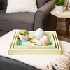 Northlight Set of 3 Birdhouse Garden Theme Square Wooden Serving Trays 16" - Green/Blue - 2 of 4