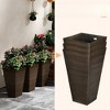 VisioGear 3PCS 28" Tall Large Taper Planters with Drainage Holes and Plug, Flower Pots for Patio, Brown, 15.75"*15.75"*28" - 4 of 4