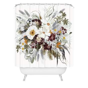 Iveta Abolina Ruby Autumn Shower Curtain White - Deny Designs