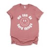 Simply Sage Market We Can Do Hard Things Smiley Face Short Sleeve Tee - M - Mauve - 2 of 4