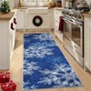Christmas Area Rug, Snowflake Print Washable Throw Carpet with Non Slip Backing, Low Pile Stain Resistant Floor Mat for Living Room, Bedroom - 2 of 4