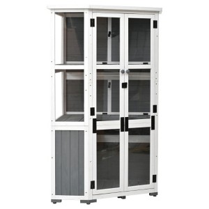 Outdoor Wood Storage Shed-Waterproof Asphalt Roof & Lockable Doors for Tools - 1 of 3