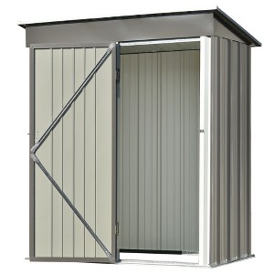 5ft x 3ft Outdoor Storage Shed, with Adjustable Shelf Metal Garden Shed and Lockable Door For Backyard Patio Lawn - 1 of 4