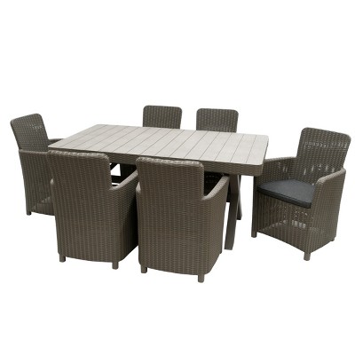 Antrim 7pc Patio Dining Set Gray - National Tree Company