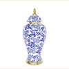 NicBex Cylinder Ceramic Vase Home Decor with Blue Pattern, Gold Trim and Removable Lid for Centerpieces for Dining Room, Living Room, Office - 4 of 4