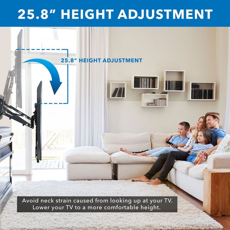 Mount-It! Height Adjustable Fireplace Large TV Mount | Fits 65" - 85" TVs | 110 Lbs. Weight Capacity | Black, 5 of 11
