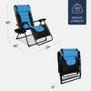 Best Choice Products Oversized Padded Zero Gravity Chair, Folding Outdoor Patio Recliner w/ Side Tray - 2 of 4
