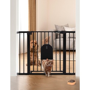 CatPrivilege A7 | Adjustable Safety Gate with Lockable Pet Door - 1 of 4