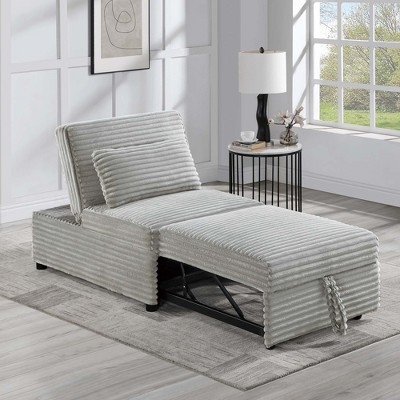 SKRAN Convertible Sleeper Couch Chair, Pull Out Sofa Bed Tufted Plush Seat with Backrest and Pillow for Bedroom, Living Room and Small Space