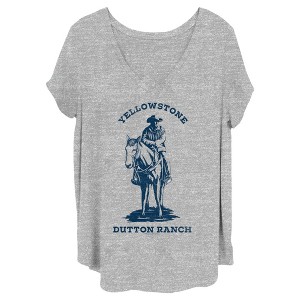 Women's Yellowstone Blue John Dutton Riding Horse on Ranch T-Shirt - 1 of 4