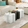 TopComfy End Tables Puzzle Art Side Table Modular Concave Edge Table Tea Table Purchase Multiple Diy Kits For Living Room, White, 15.75"*15.75"*17.75" - 4 of 4