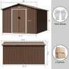 10x12FT Outdoor Metal Storage Shed with Lockable Door, Slanted Roof & Vents, Weatherproof Garden Shed, Large Capacity Tool Storage - 3 of 4