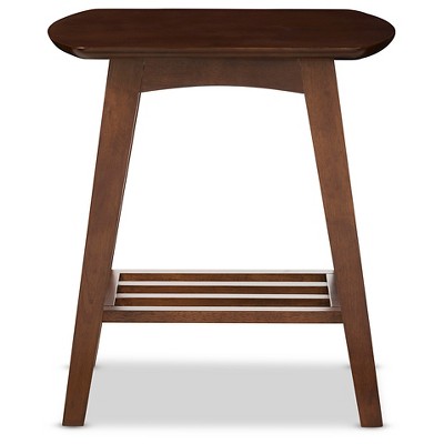 Scandinavian Mid-Century Modern Dark Walnut Square End Table