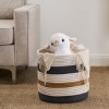 SEVOBAL Laundry Bags and Baskets Cotton Soft and Spacious Storage, Neutral Round Basket for Home Organization, Multicolored, 19.7"*3.9"*13" - 4 of 4
