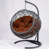 Cesicia Gray Cat Swing Bed with Stand & Cushion, Rattan Wicker Swing Chair, Hanging Swinging Cat Bed for Cats, Small Dogs, and Small Animals - 3 of 4