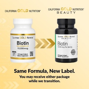Biotin, 10,000 mcg d-Biotin, for Healthy Hair, Nails & Skin, Non GMO, Suitable for Vegetarians, Gluten Free, 90 Veggie Softgels - 1 of 4