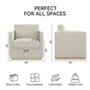 Vipbear Swivel Accent Chair, Velvet Swivel Bucket Chair, Wooden Base Swivel Club Chair, Upholstered Armchair, Reading Chair,Black/White/Beige/Brown - 2 of 4