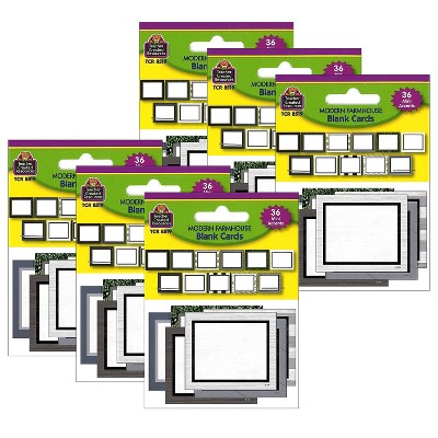 Teacher Created Resources Modern Farmhouse Blank Cards Mini Accents 36 Per Pack 6 Packs (TCR8519-6)