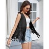 Clearlove Women's Tassel Sleeveless Vest 70s Hippie Faux Suede Fringe Jacket Cardigan - 4 of 4