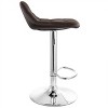 Elama 2 Piece Adjustable Faux Leather Bar Stool in Dark Brown with Chrome Base - 3 of 4