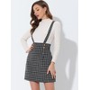 INSPIRE CHIC Women's Vintage Plaid Strap Braces Tweed Mini Suspender Skirt - 2 of 4