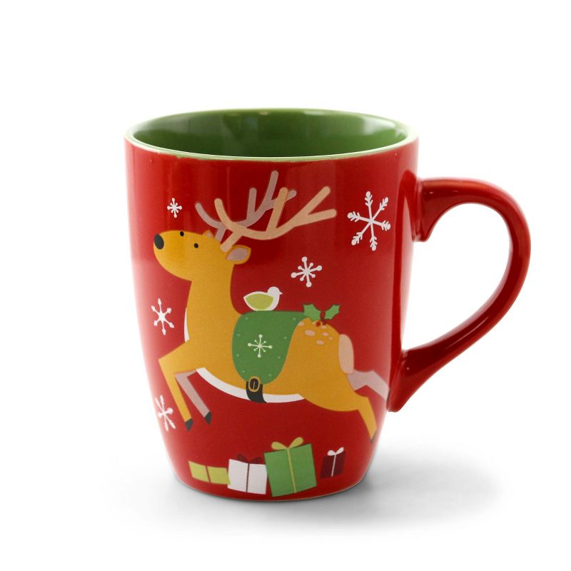 Gibson Home Santa Smile 4 Piece 15 Ounce Stoneware Mugs in Assorted Designs, 4 of 10