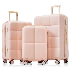 TUYOHW Luggage Set of 3, Airline Certified Carry-on Luggage with Cup Holder, ABS Hard Shell Luggage with Spinner Wheels - 1 of 4