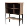 Baxton Studio Asher Wood and Metal 2 Door Sideboard Dining Cabinet Natural Brown/Black : Fixed Shelves, Particle Board Frame - image 4 of 4