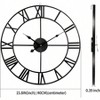 16 inch large wall clocks operated round modern silent non - ticking black metal wall clock decor bedroom kitchen 40cm - 4 of 4
