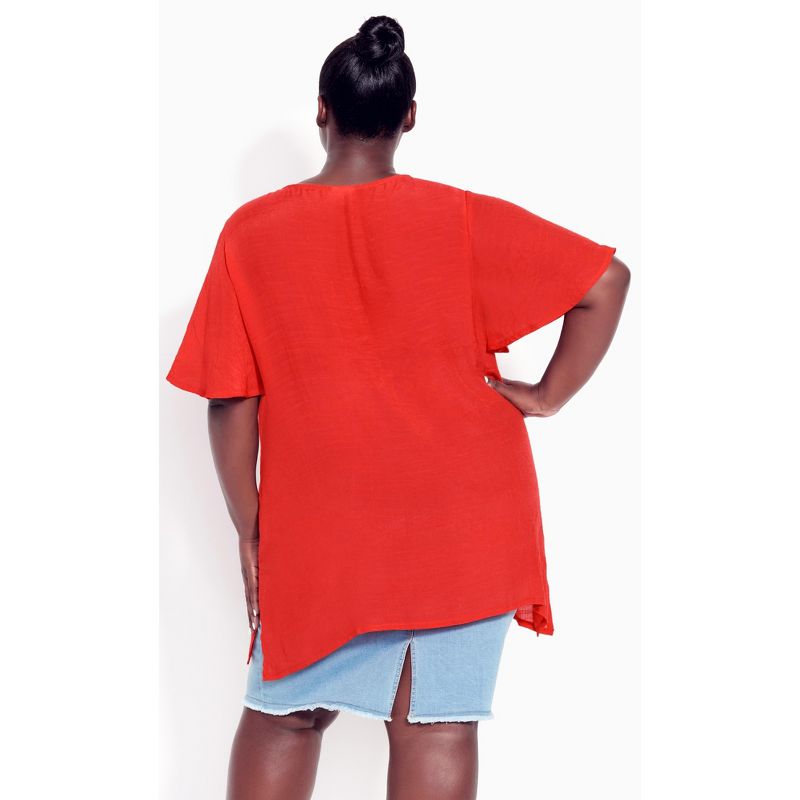 Women's Plus Size Mylah Layer Tunic  - Scarlet | AVENUE, 2 of 4