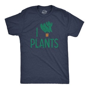 Mens I Heart Plants T Shirt Funny Cute Botany Horticulture Tee For Guys - Crazy Dog Men's T Shirt - 1 of 4