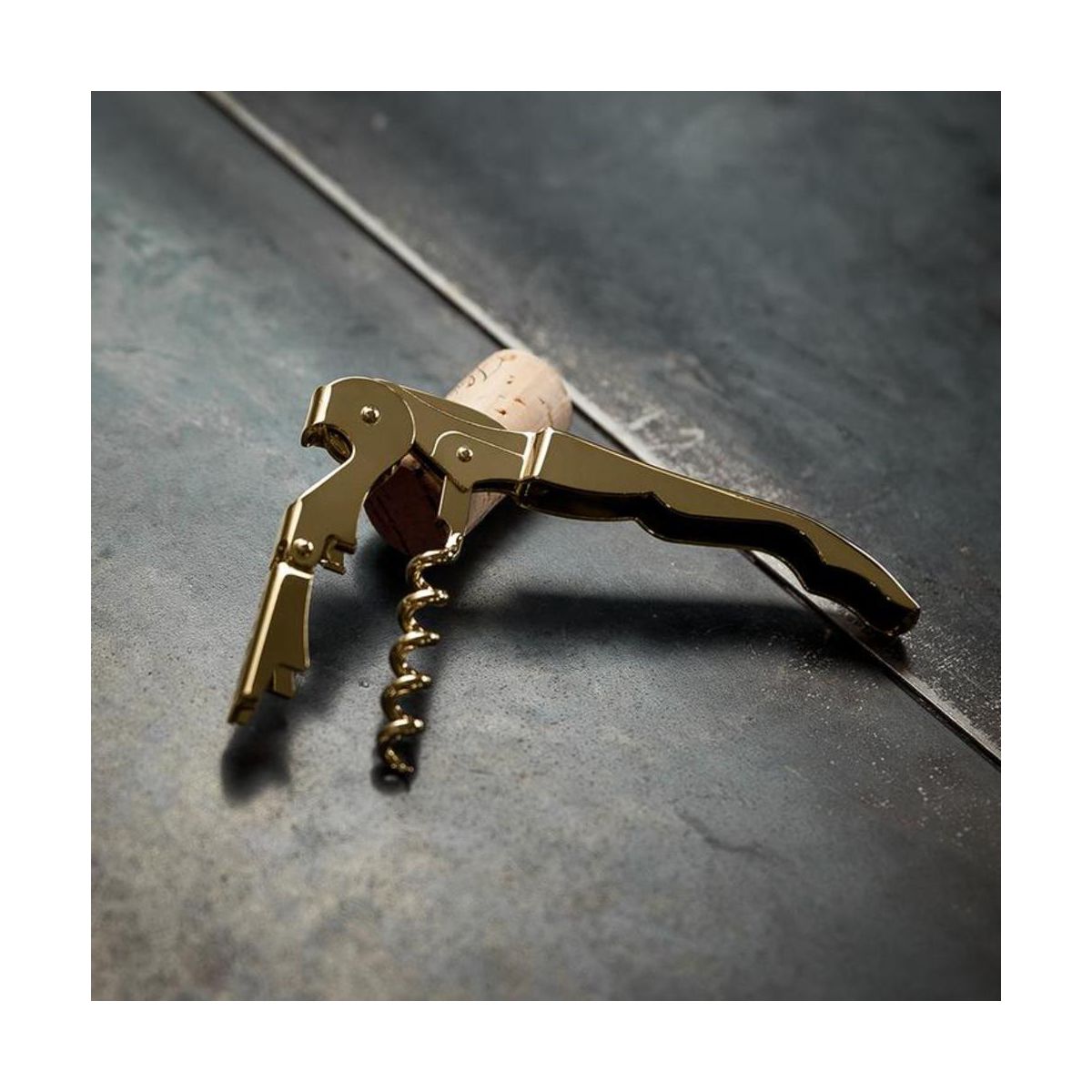 Viski 24k Gold Plated Signature Double Hinged Corkscrew Wine Opener with Foil Cutter, Wine Bottle Opener for Home Bar, Kitchen, Gifts for Wine Lovers - thumbnail 6