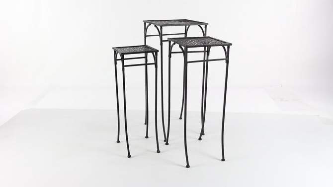 Set of 3 Traditional Iron Rectangular Plant Stands - Olivia &#38; May, 2 of 10, play video